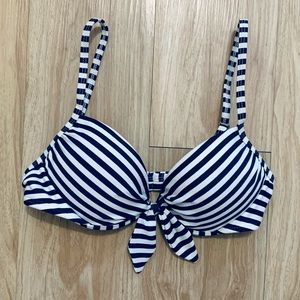 Xhiliration Bikini Top Stripe Push Up